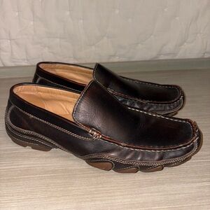 Aldo Men’s Dark Brown Leather Slip-On Loafers- size 41